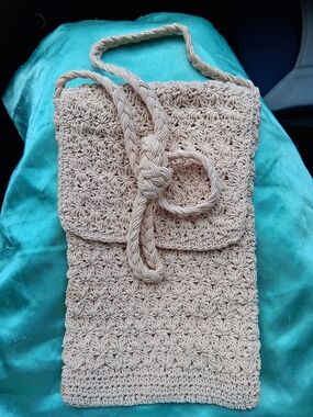 Light Pink Crochet Crossbody Bag